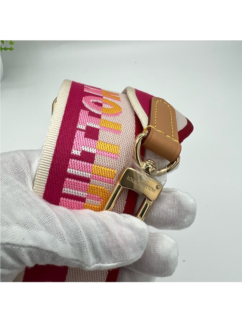 Louis Vuitton Jacquard Speedy Bandouliere 20 Shoulder Strap Fuchsia 💯 Authentic - Picture 4 of 11